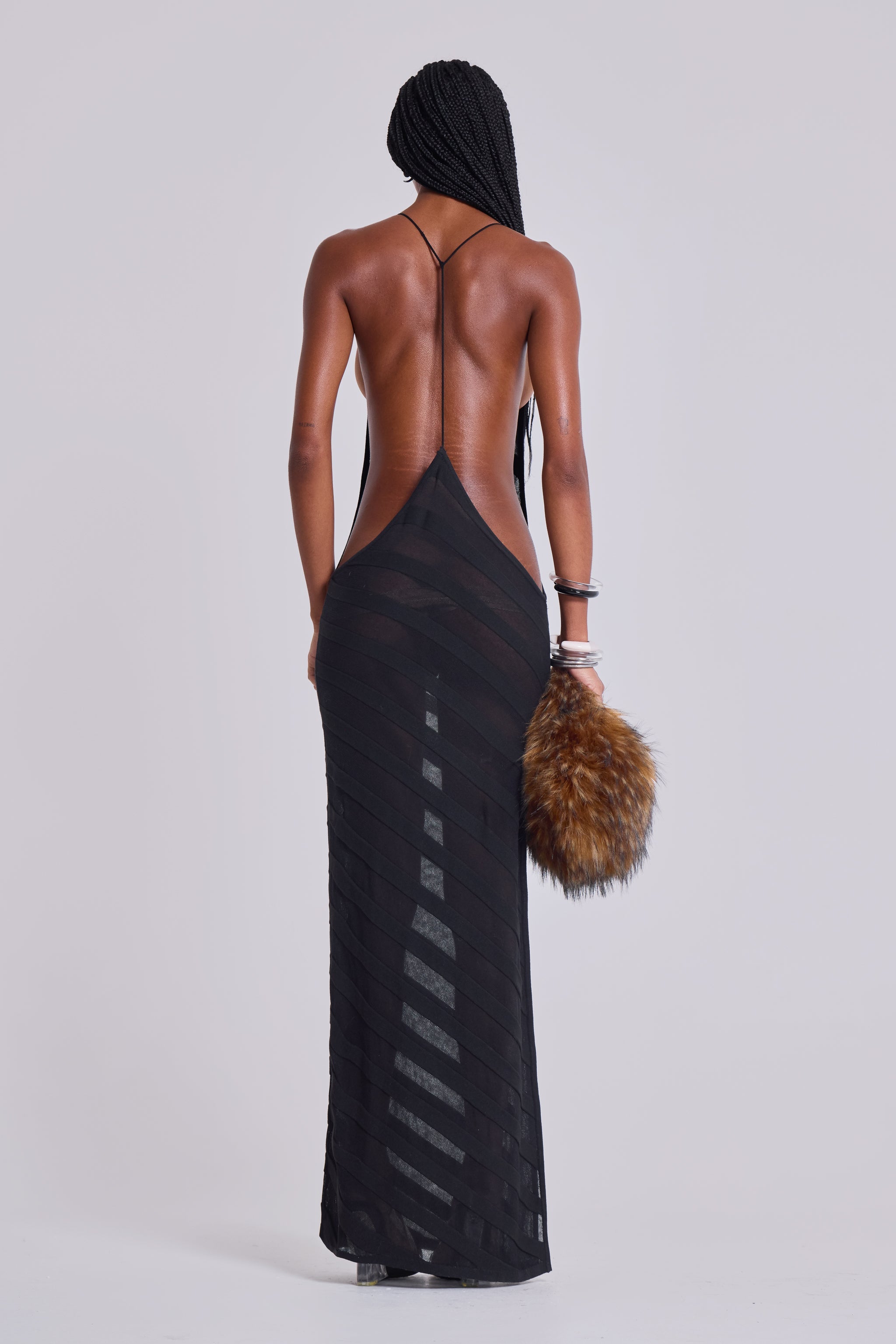 Noir Knit Maxi Dress in Black