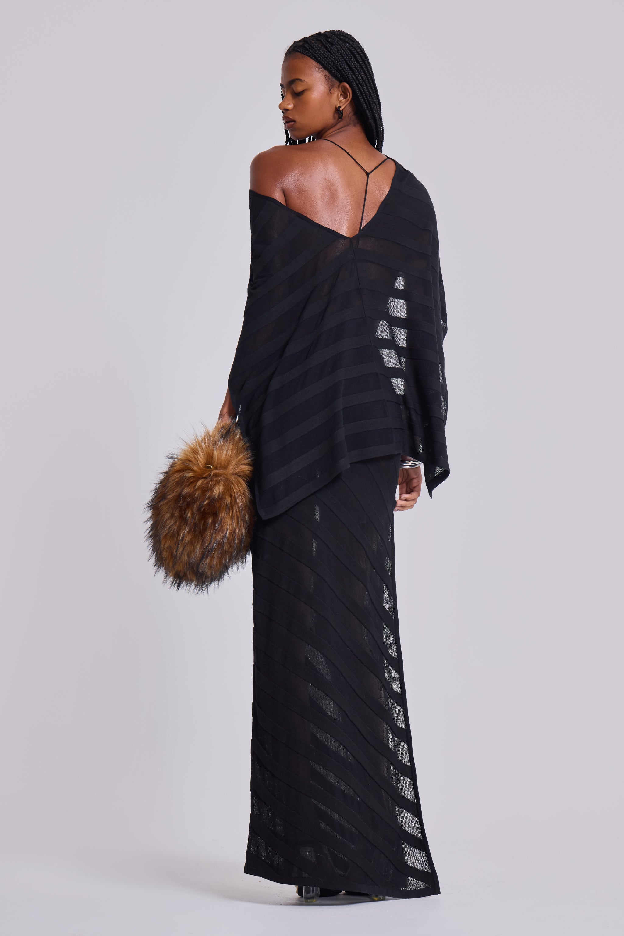 Noir Knit Maxi Dress in Black