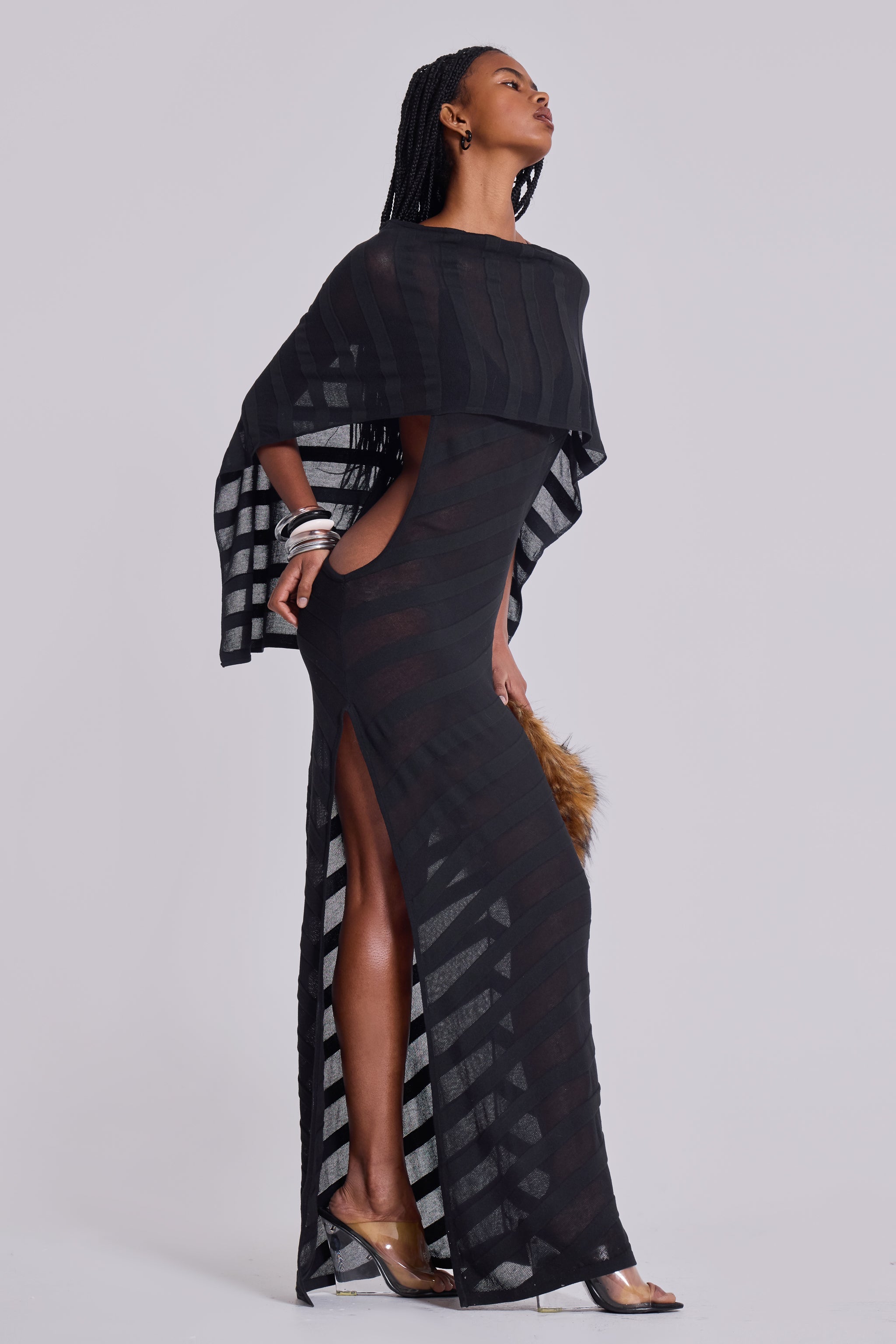 Noir Knit Maxi Dress in Black