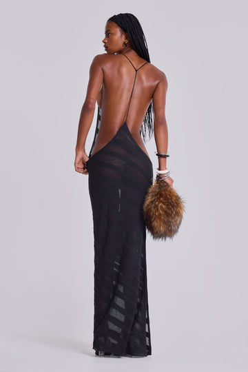 Noir Knit Maxi Dress in Black