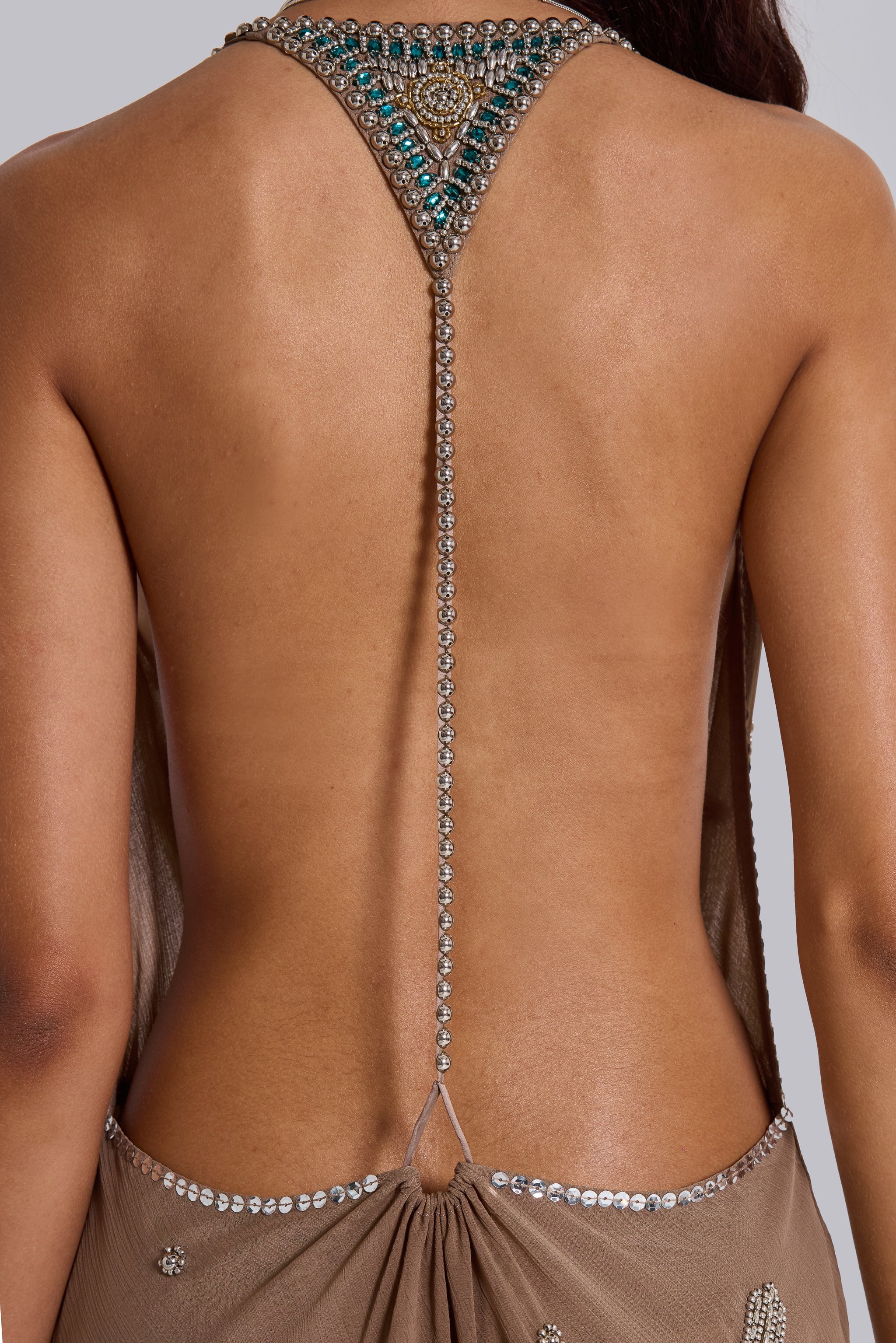 Doure Embellished Backless Mini Dress
