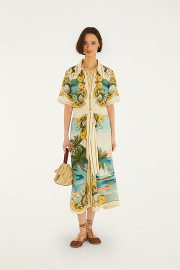 Off-White Royal Sea Collared Midi Dress