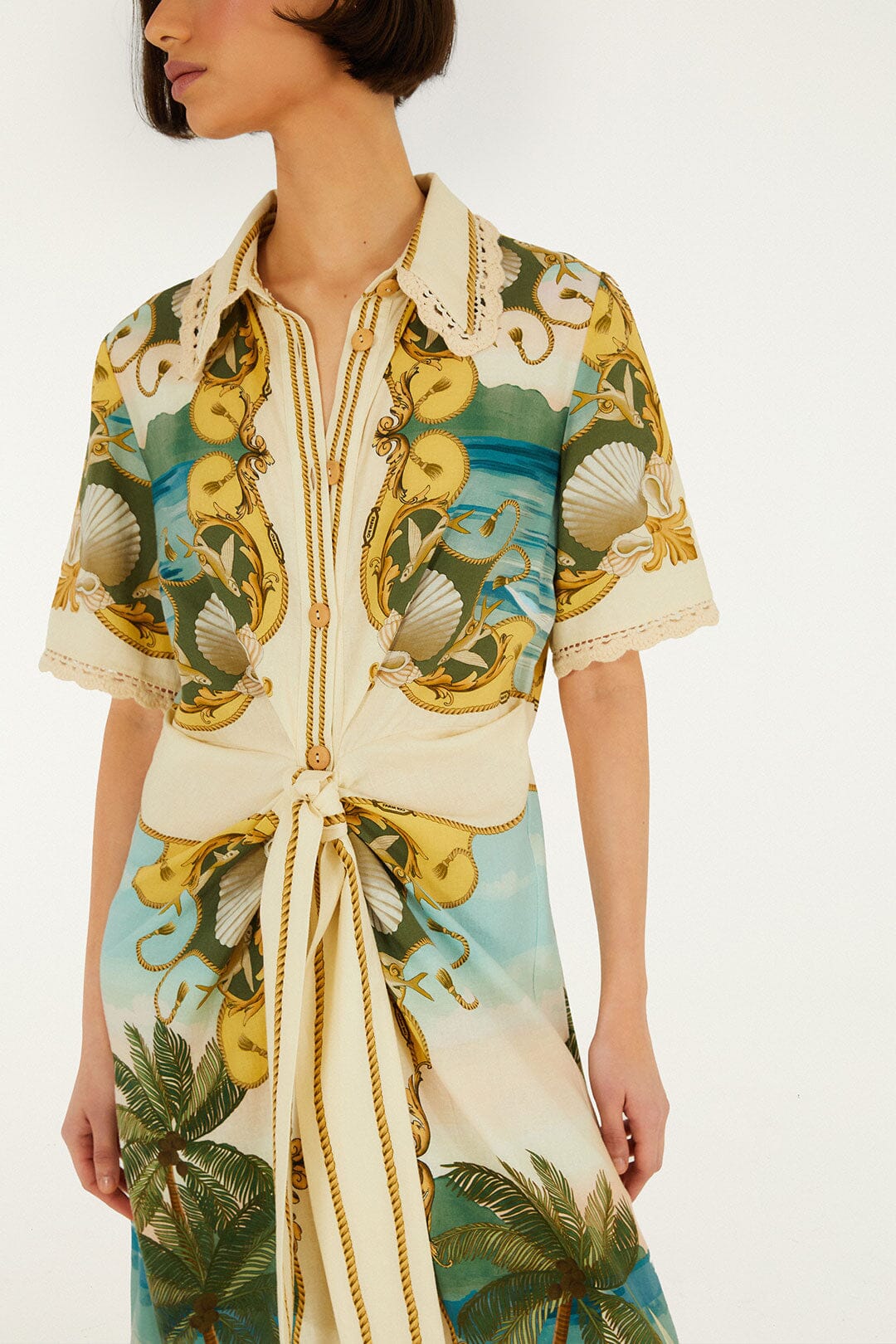 Off-White Royal Sea Collared Midi Dress
