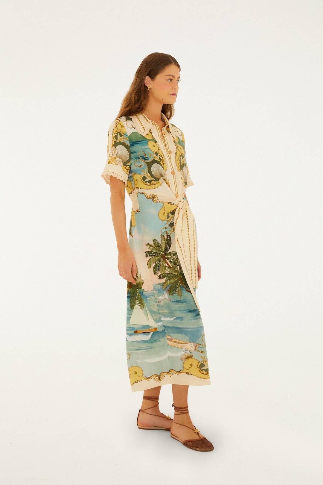 Off-White Royal Sea Collared Midi Dress