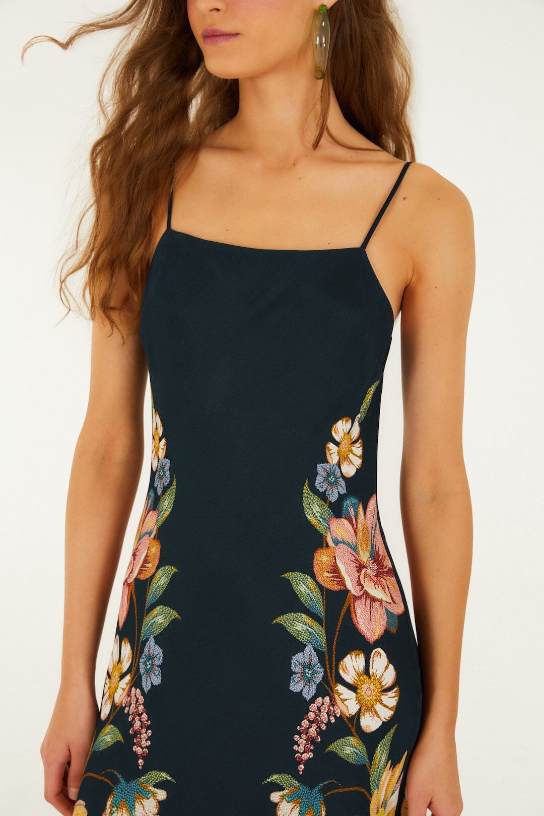 Dark Blue Maira Floral Lenzing™ Ecovero™ Viscose Maxi Dress