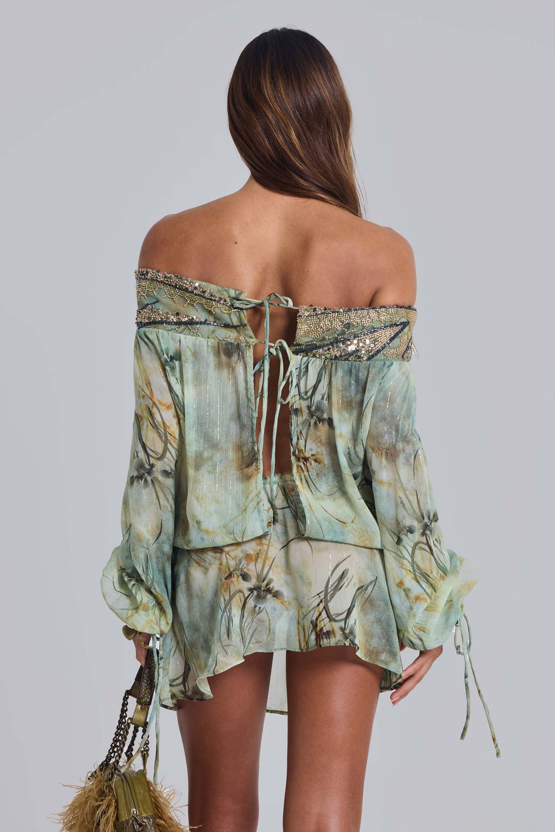 Breccia Embellished Mini Dress