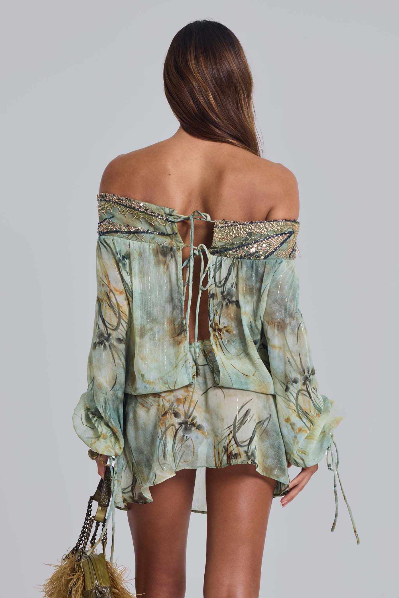 Breccia Embellished Mini Dress