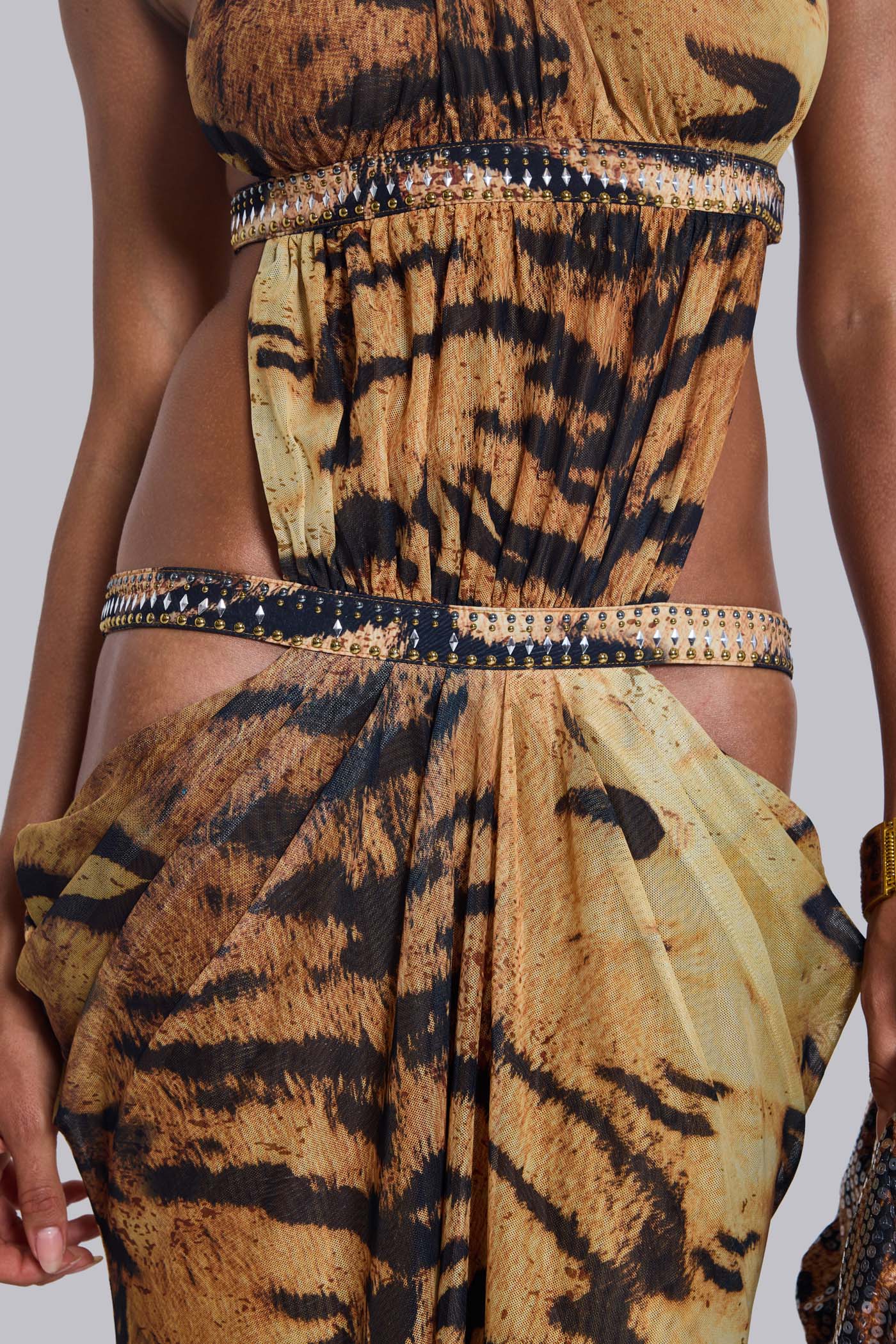 Saffra Cut Out Maxi Dress in Tiger