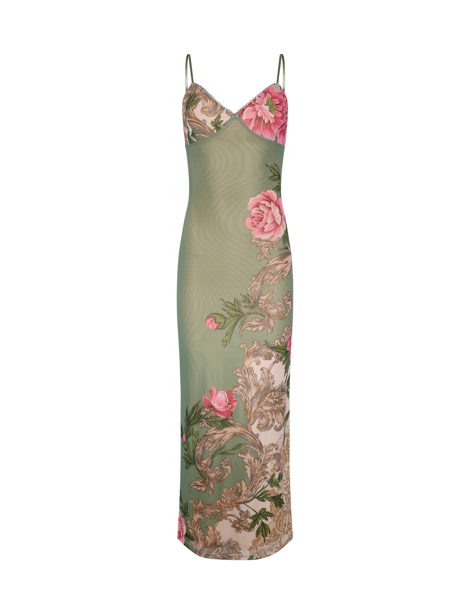 Julianna Dress - Green : Floral : Roccoco Floral