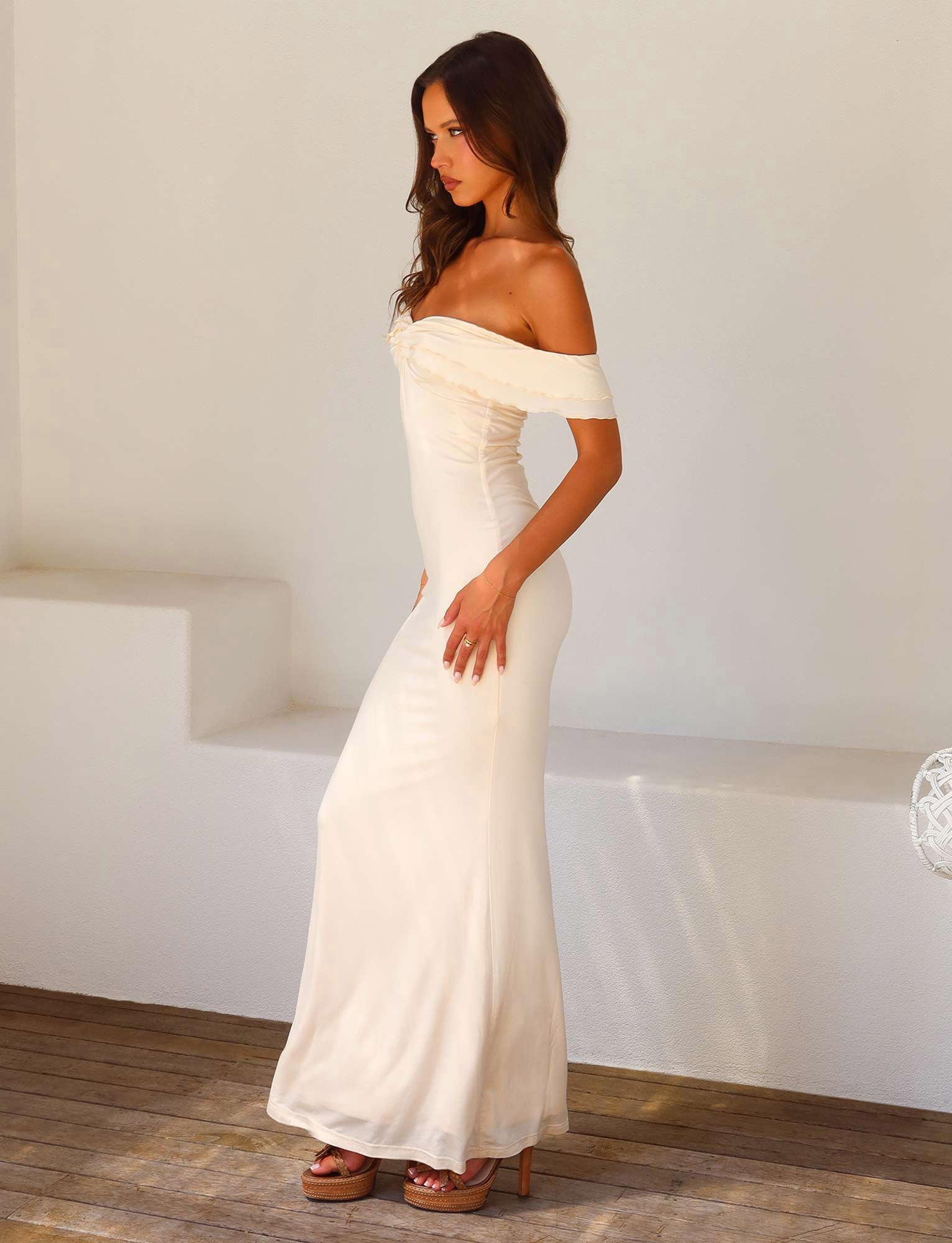 Denali Maxi Dress - White : Bone