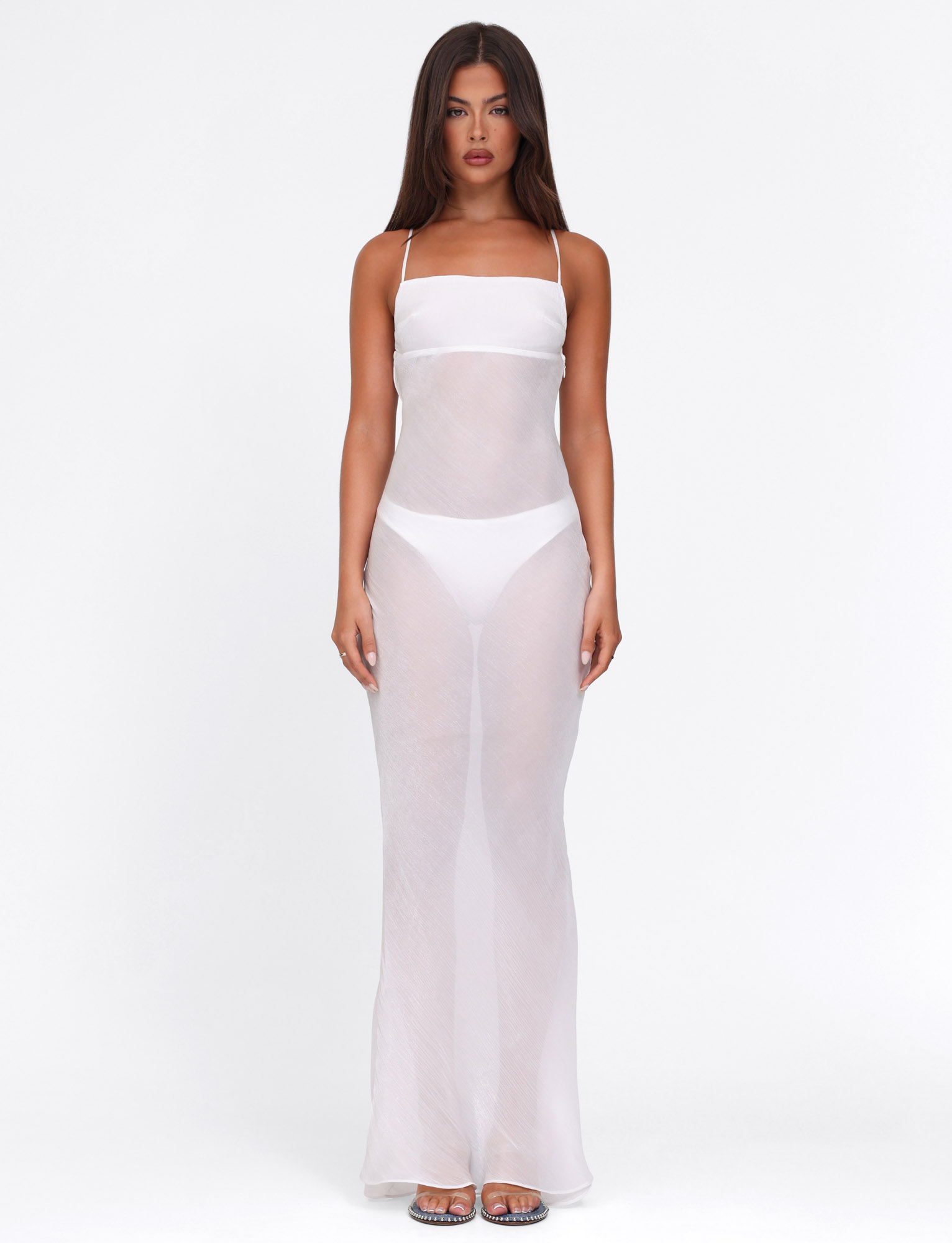 Kiah Maxi Dress - White : Ice