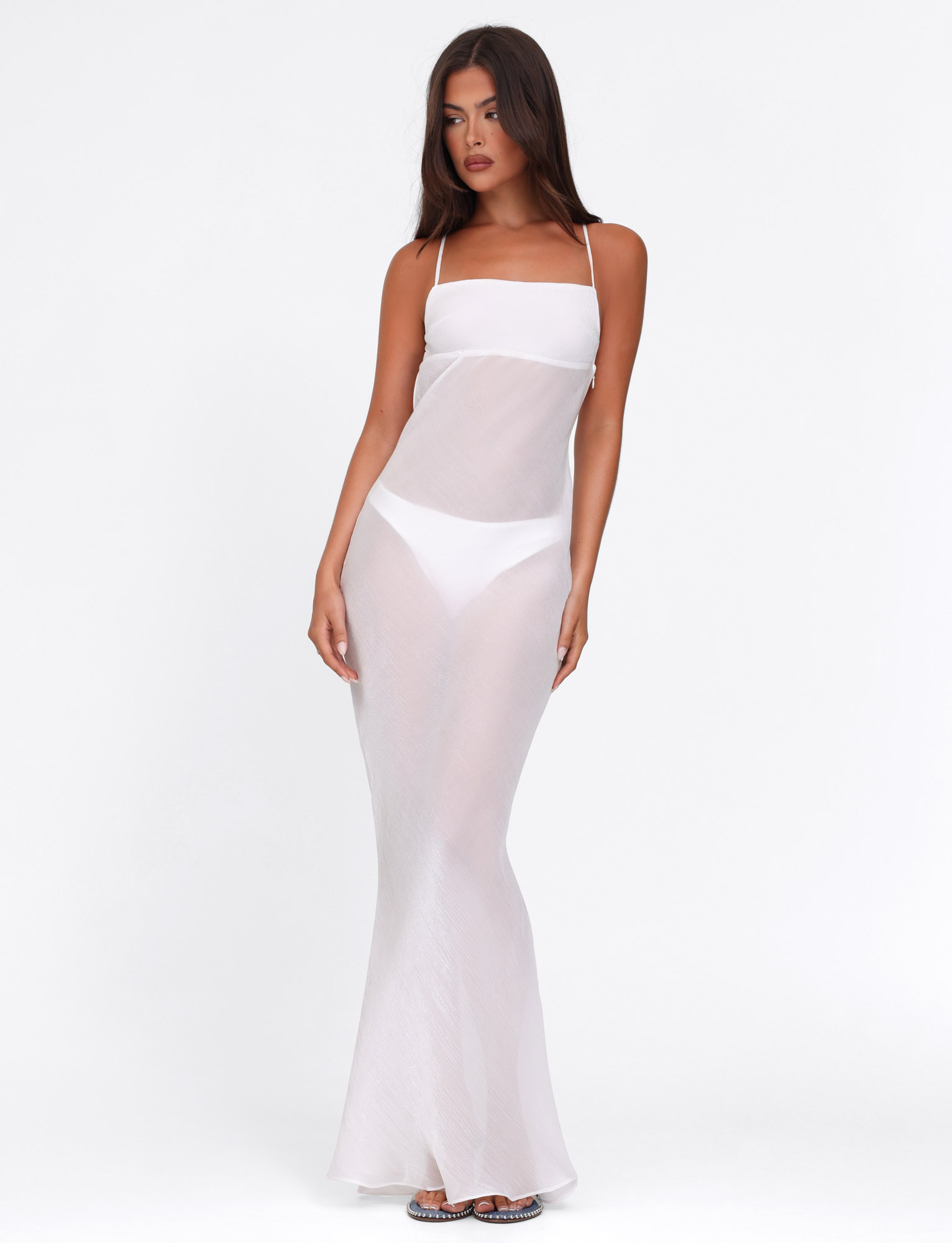 Kiah Maxi Dress - White : Ice