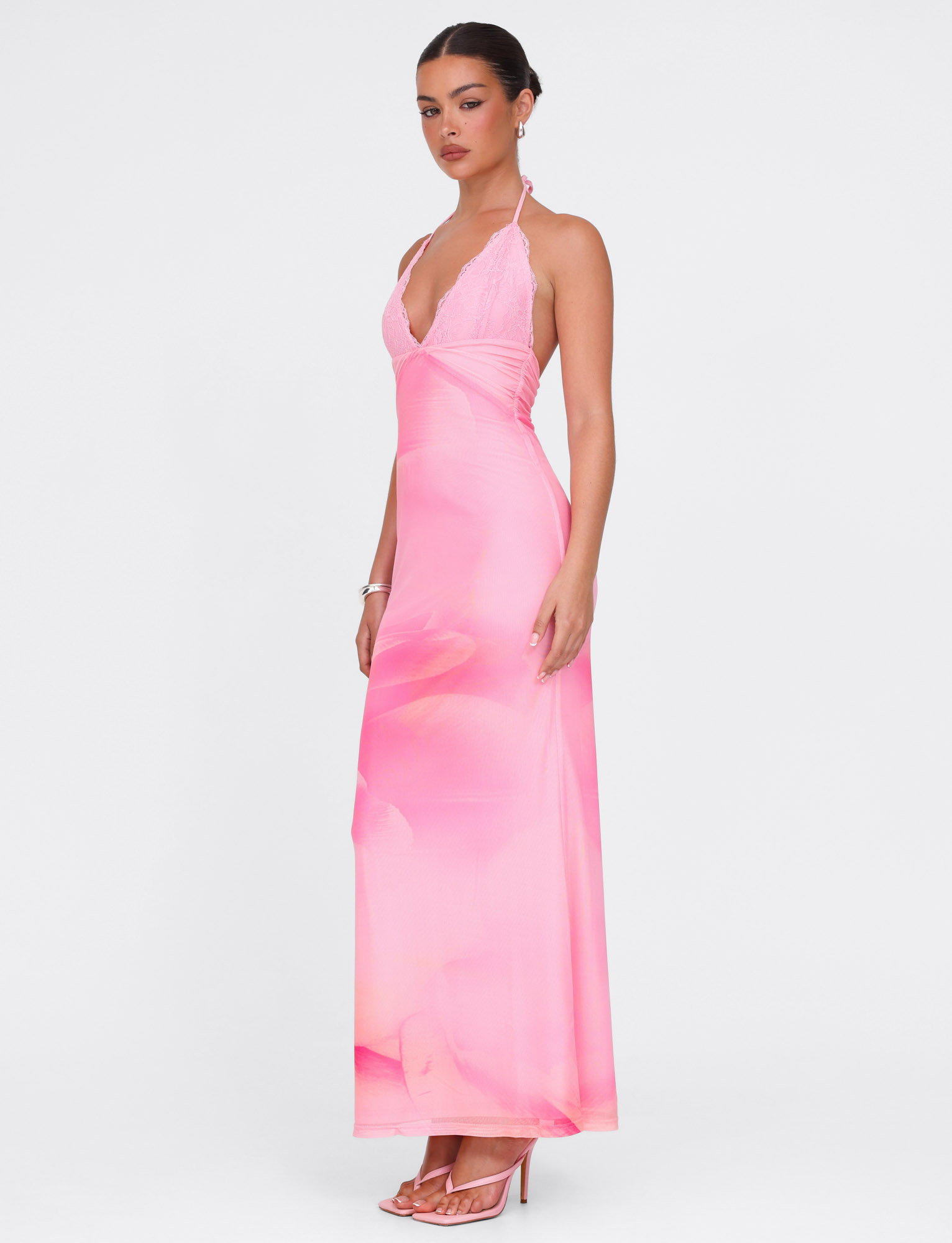 Denae Maxi Dress - Pink : Floral : Pink Blossom
