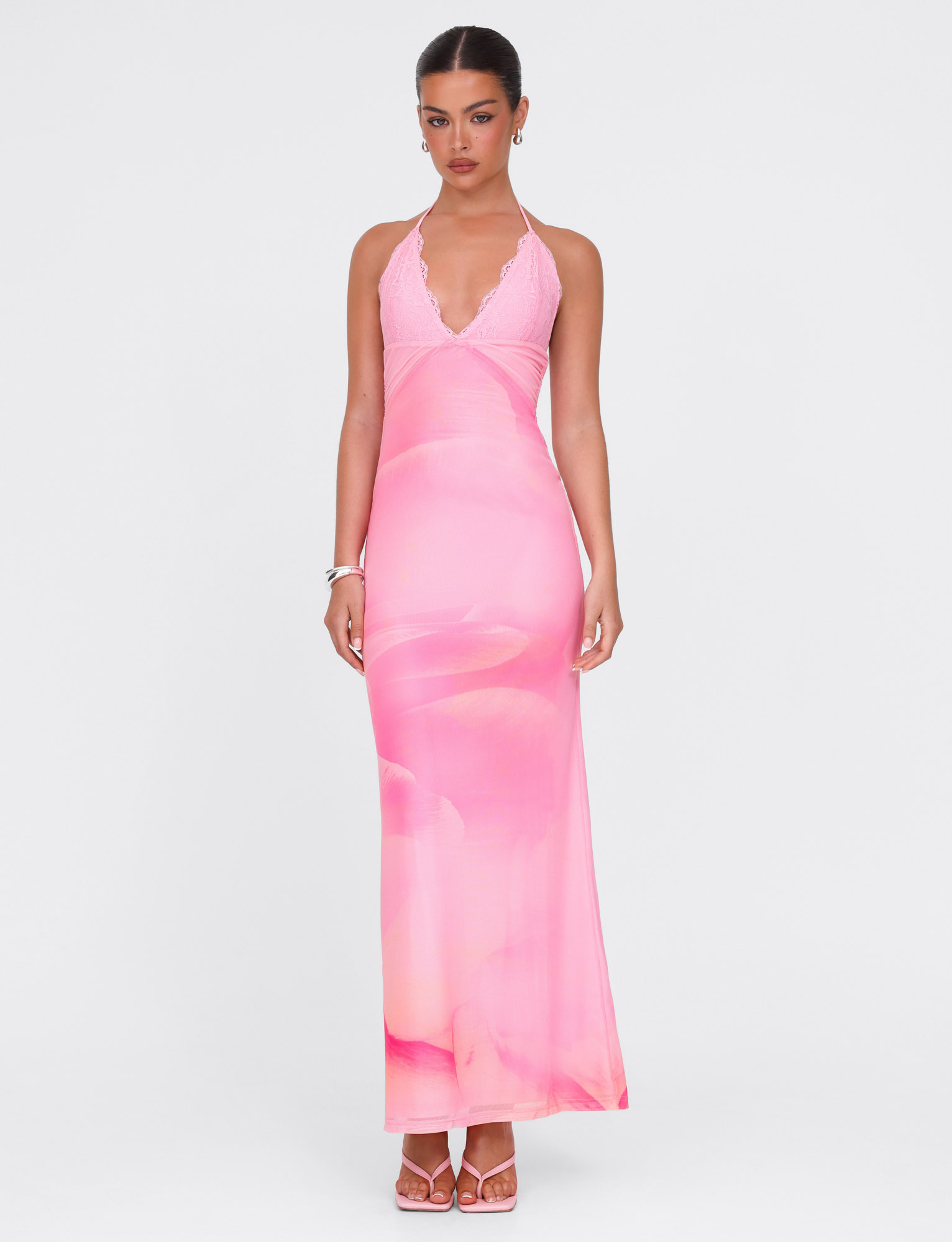 Denae Maxi Dress - Pink : Floral : Pink Blossom