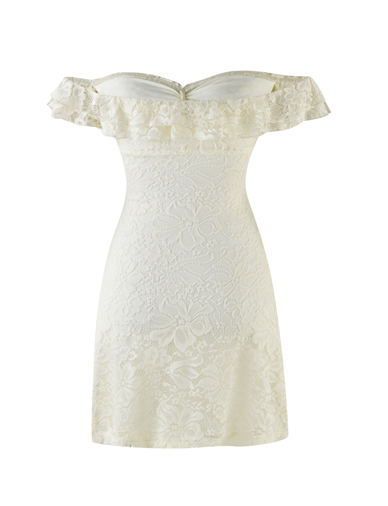 Denali Lace Mini Dress - Cream Lace