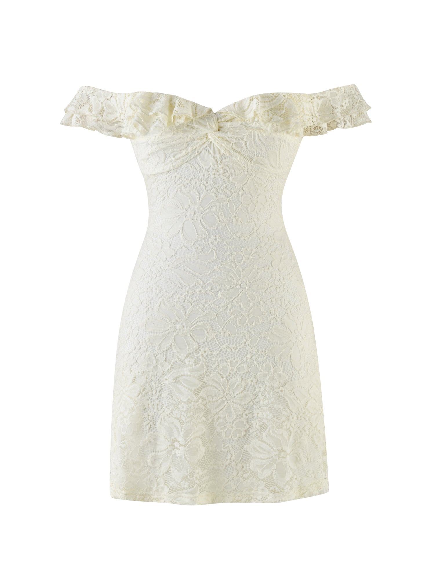 Denali Lace Mini Dress - Cream Lace