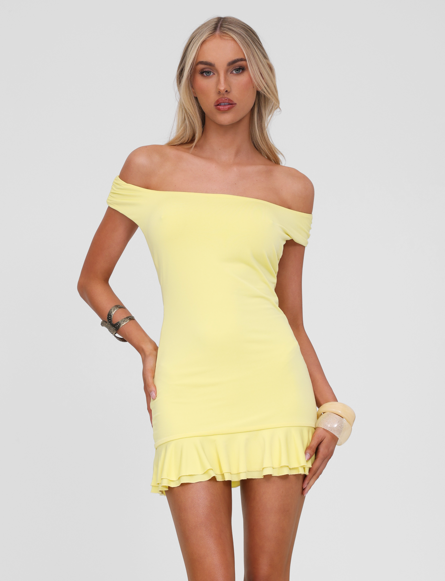 Clia Mini Dress - Lemon