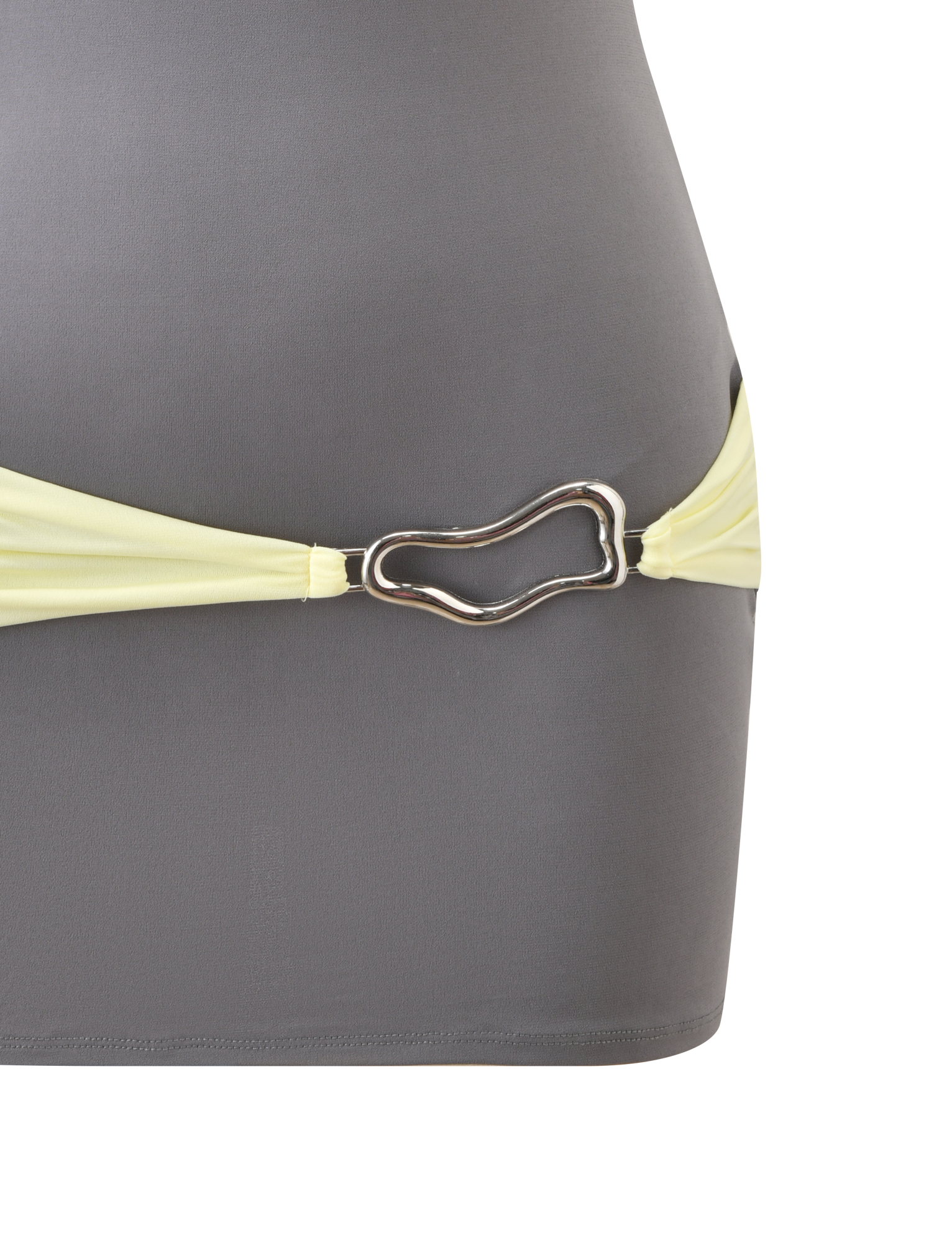 Eos Mini Dress - Grey And Yellow