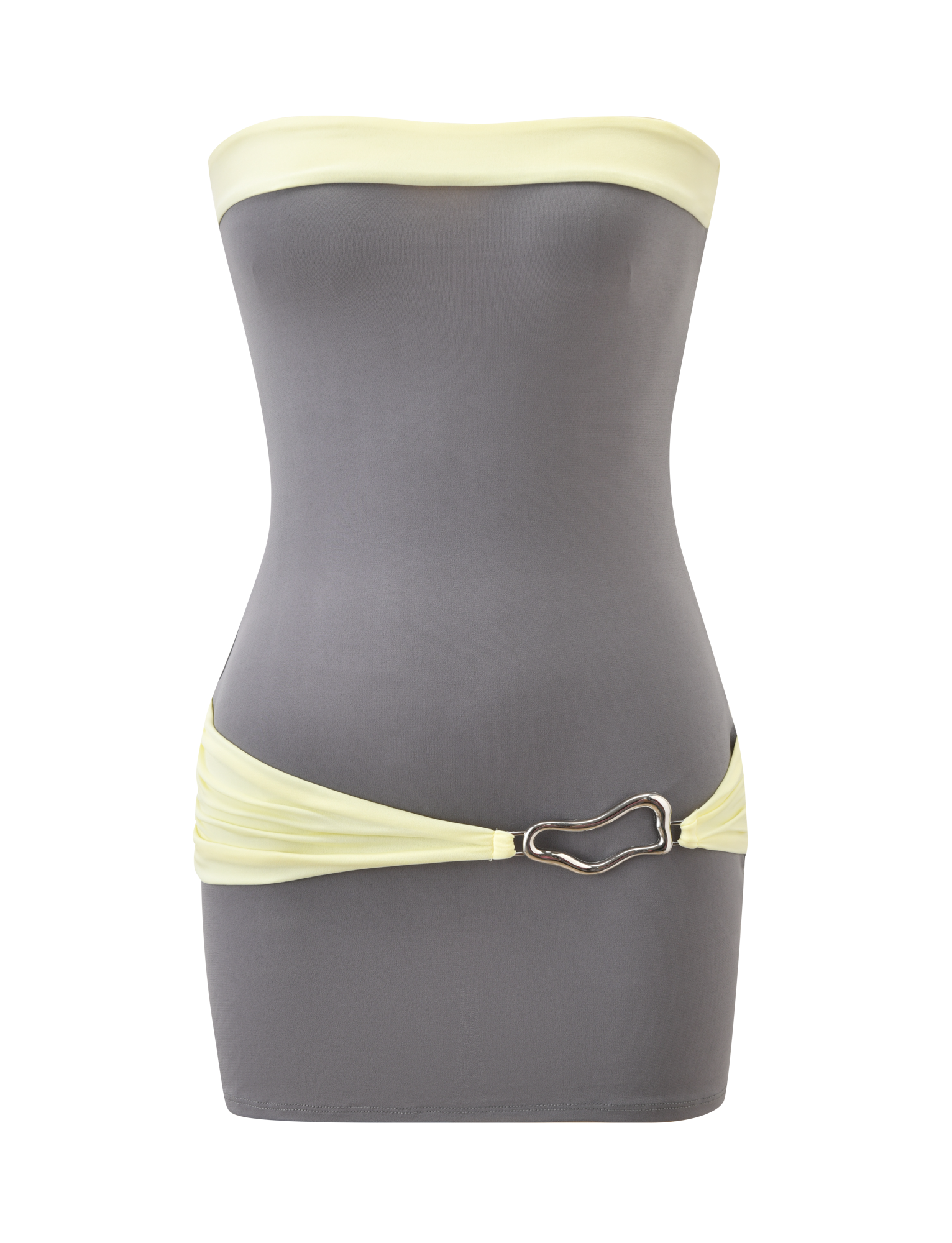 Eos Mini Dress - Grey And Yellow