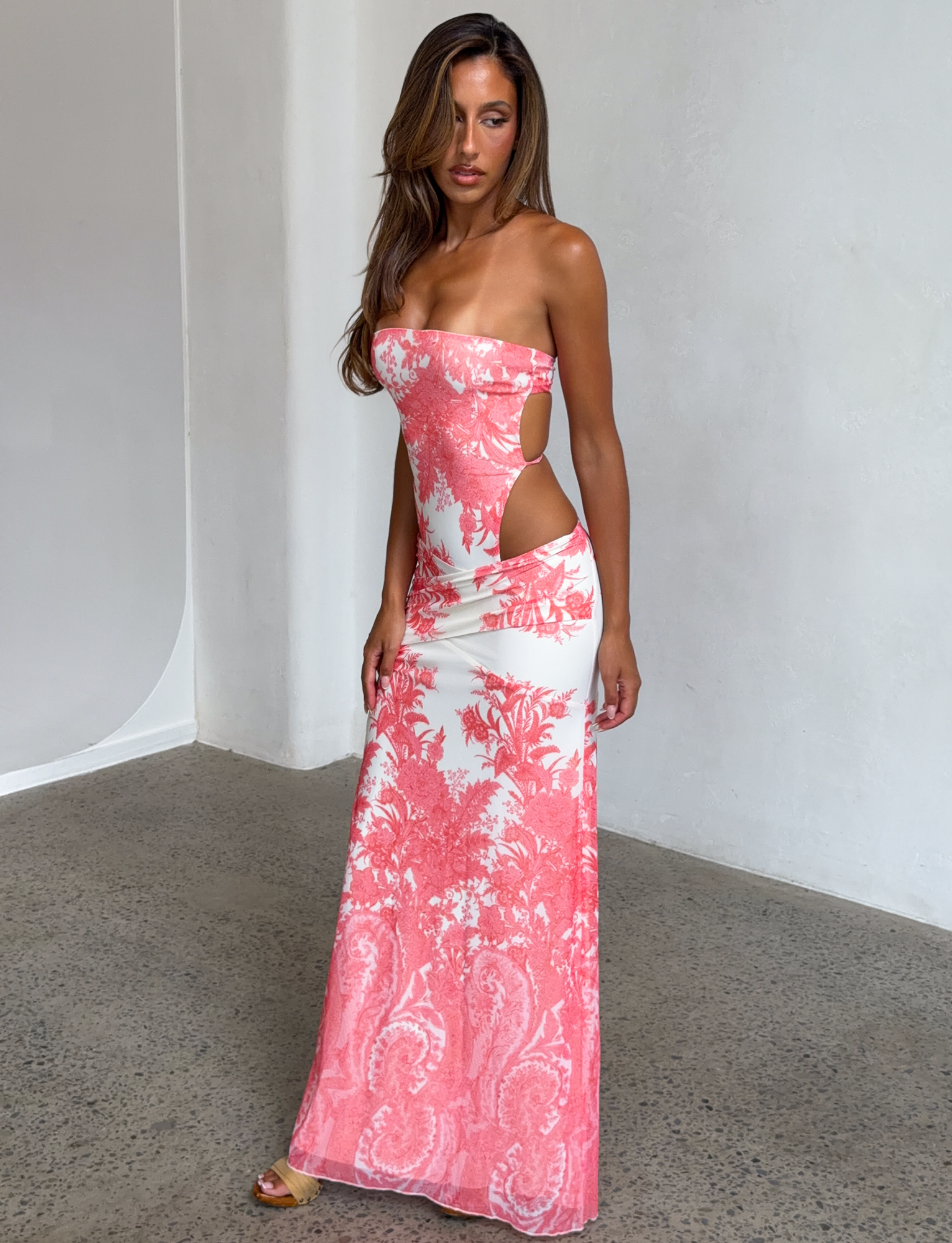 Poppi Maxi Dress - Coral Tapestry