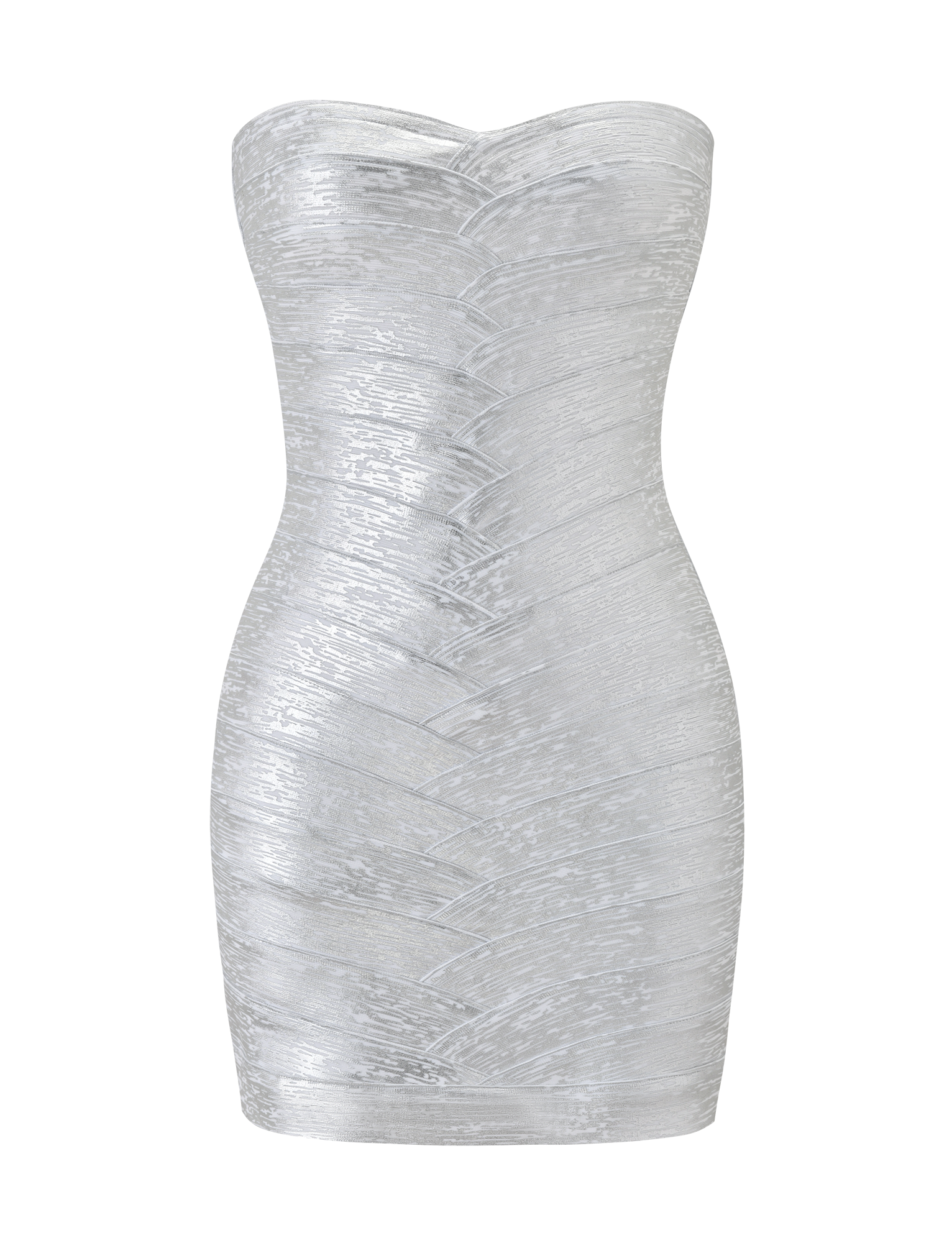 Niya Metallic Bandage Dress - Liquid Silver