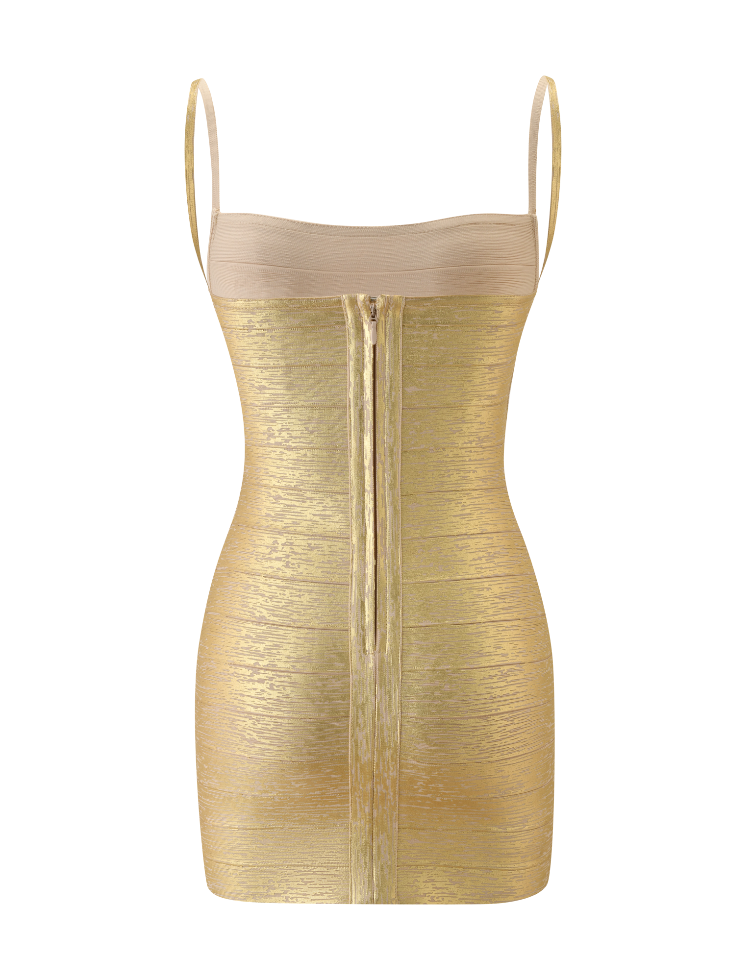 Midori Metallic Mini Bandage Dress - Gold
