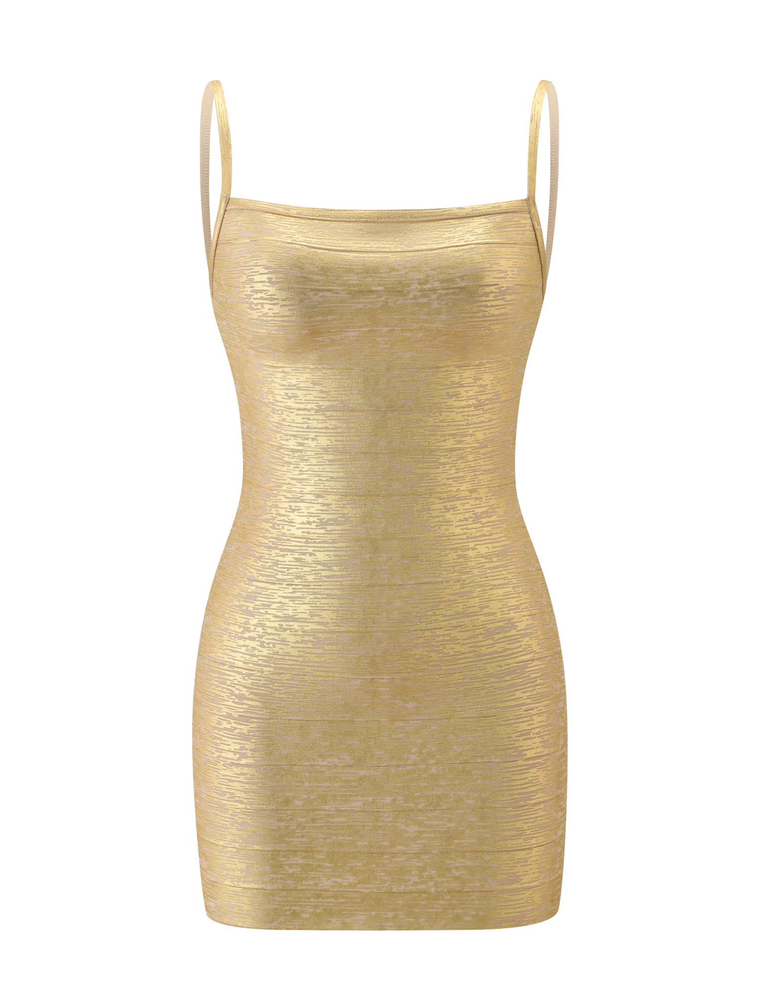 Midori Metallic Mini Bandage Dress - Gold