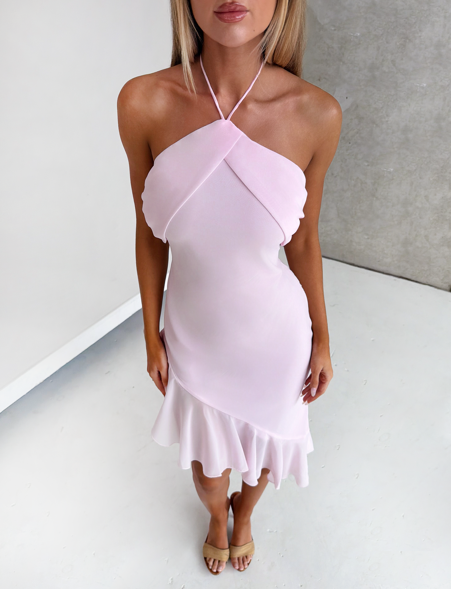 Elarina Midi Dress - Pink