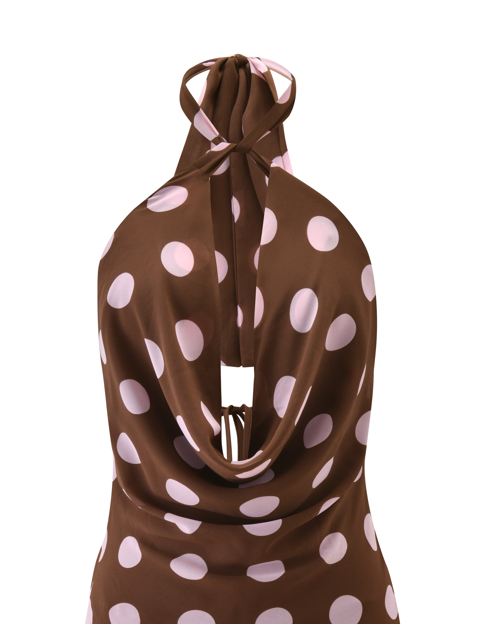 Zyla Mini Dress - Brown And Pink Dot