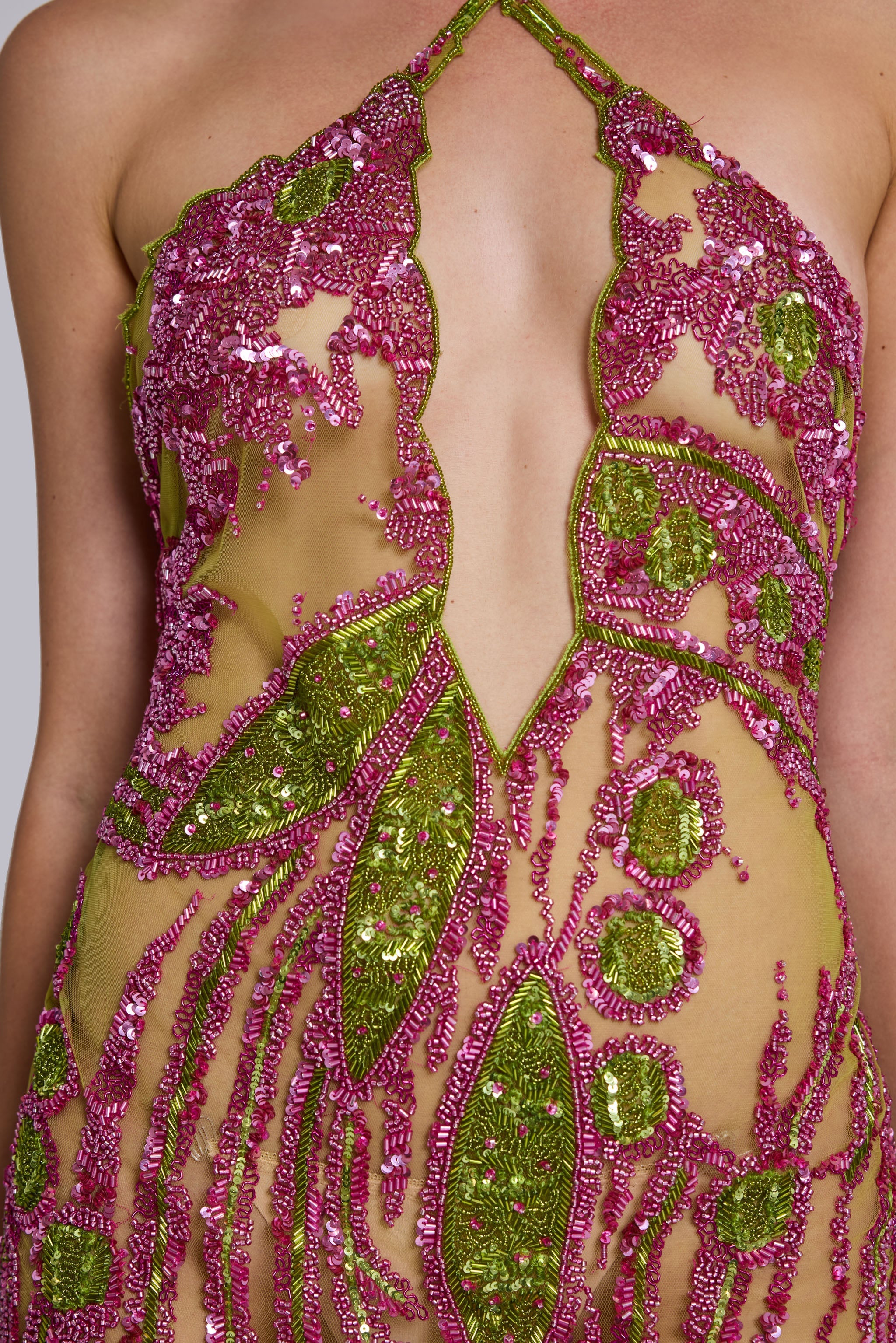 Satine Hand-Beaded Mini Dress