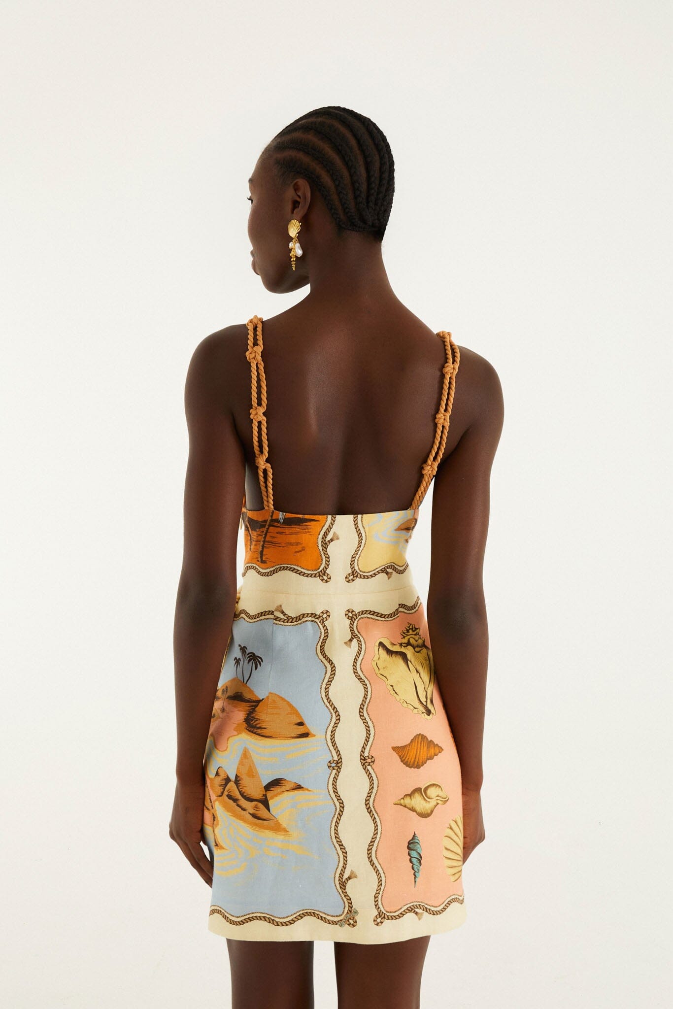 Multicolor Rio Souvenir Scarves Rope Straps Mini Dress