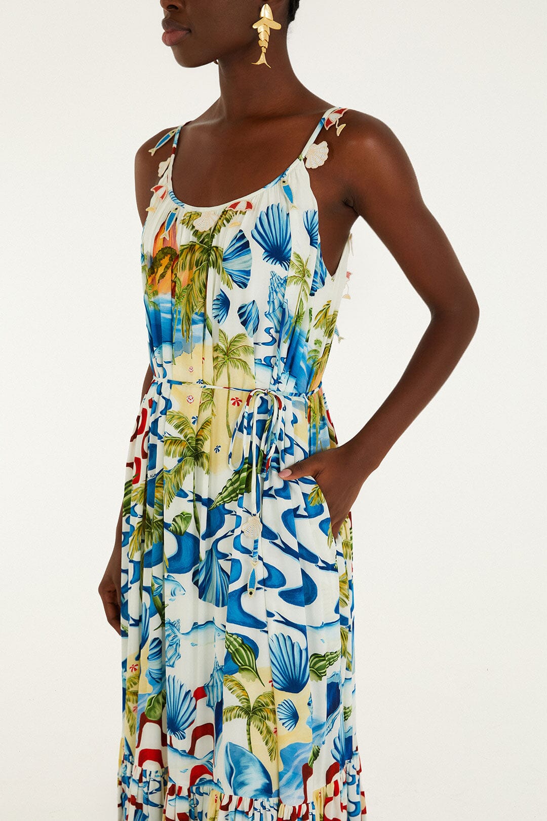 Rio Beach Off-White Maxi Dress