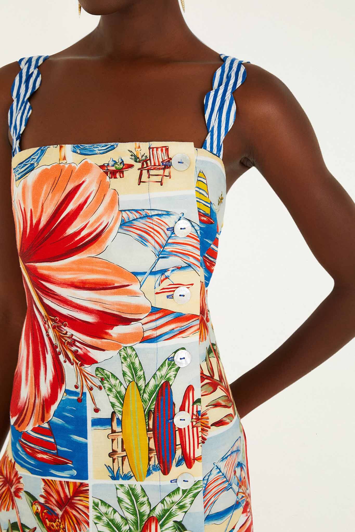 Multicolor Summer Diary Mini Dress