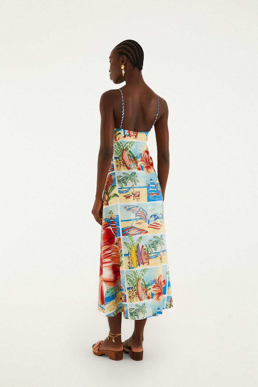 Multicolor Summer Diary Paper Boat Maxi Dress